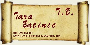Tara Batinić vizit kartica
